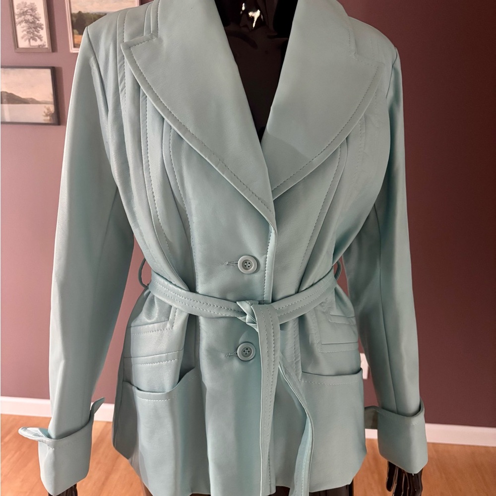 Vintage Montgomery Ward Powder Blue Belted Coat